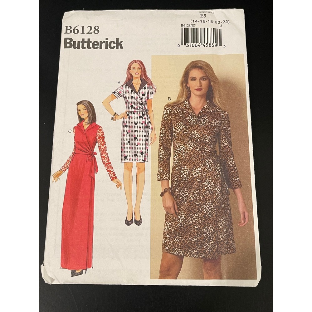00294 Butterick B6128 Misses' Dress Sewing‎ Pattern Size E5 14-22 Uncut